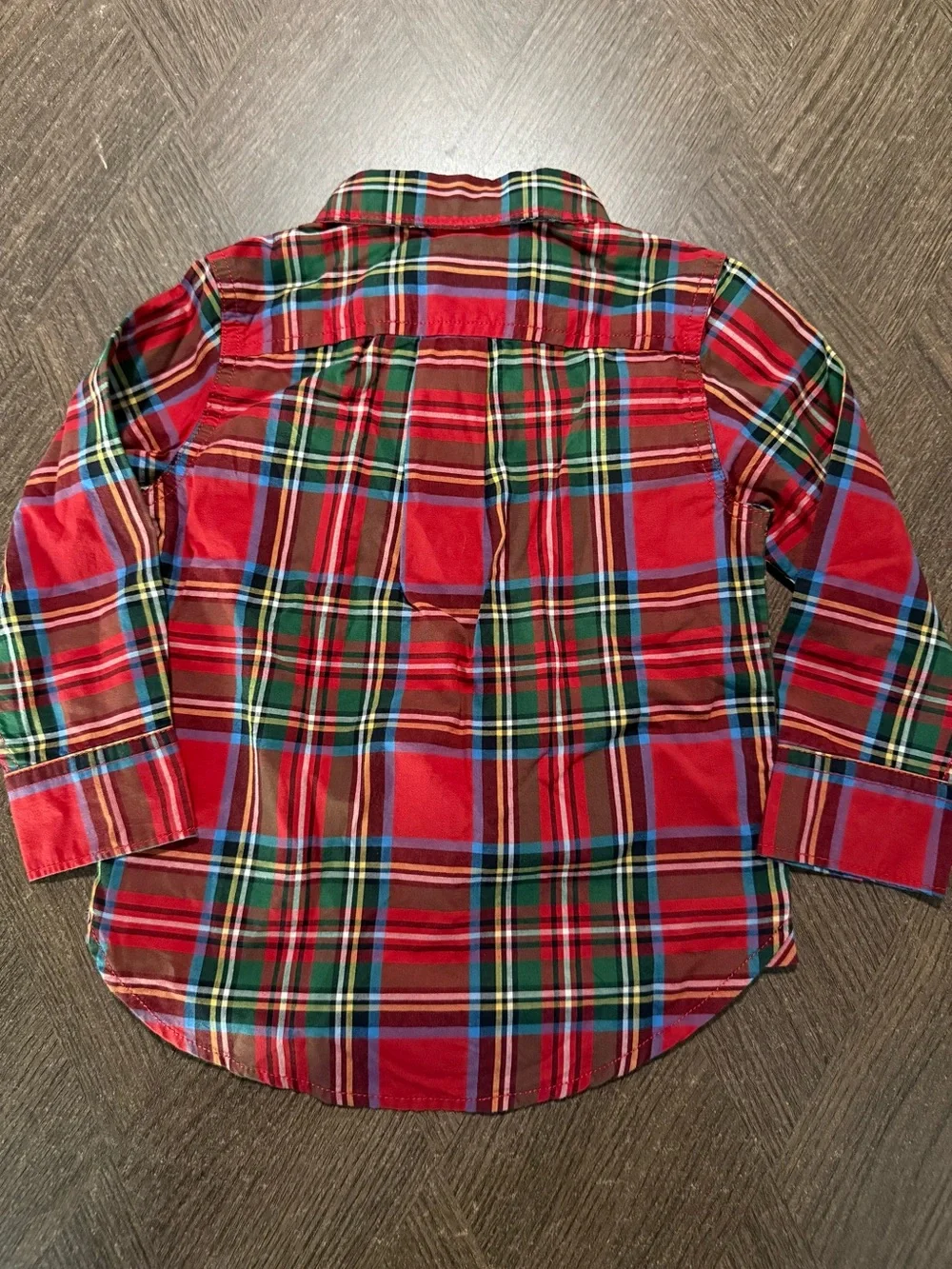 Baby GAP Red Green Blue Holiday Plaid Button-Down Shirt NWT sz-2T